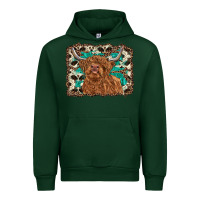 Forest Green highland cow western background Urban Hoodie - RanaPortraitStore
