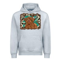 Heather Grey highland cow western background Urban Hoodie - RanaPortraitStore