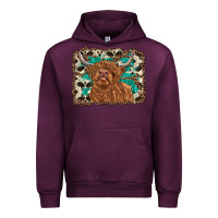 Mauve Wine highland cow western background Urban Hoodie - RanaPortraitStore