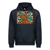 Navy highland cow western background Urban Hoodie - RanaPortraitStore