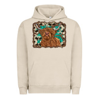 Pigment French Oak highland cow western background Urban Hoodie - RanaPortraitStore