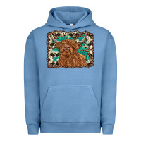 Pigment Pebble Blue highland cow western background Urban Hoodie - RanaPortraitStore