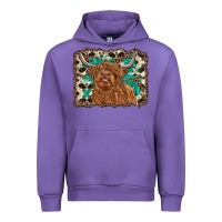 Tulip highland cow western background Urban Hoodie - RanaPortraitStore