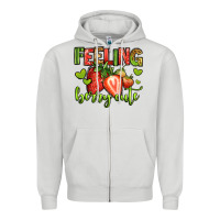 Dove Grey feeling berry cute strawberry Zipper Hoodie - Jasminsmagicworld