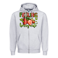 Heather Grey feeling berry cute strawberry Zipper Hoodie - Jasminsmagicworld