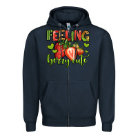 Navy feeling berry cute strawberry Zipper Hoodie - Jasminsmagicworld
