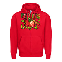 Red feeling berry cute strawberry Zipper Hoodie - Jasminsmagicworld