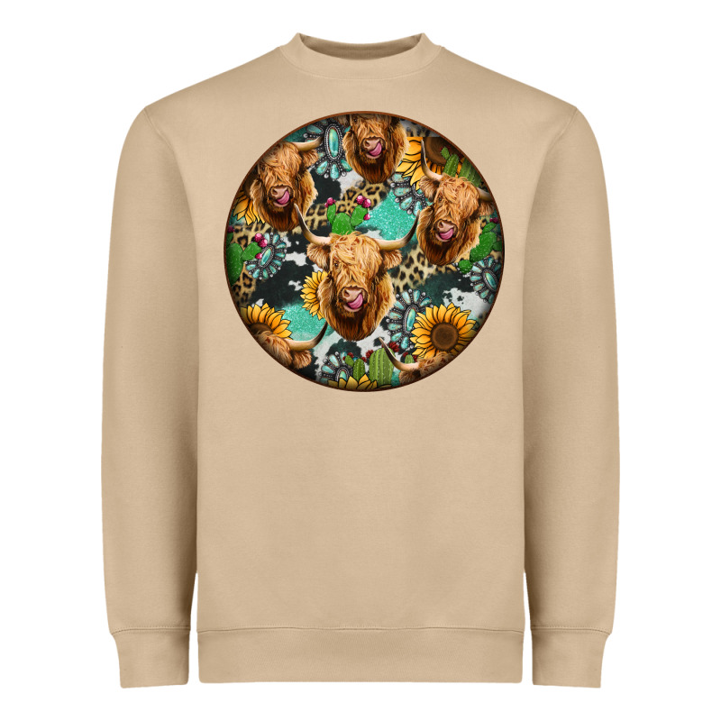 Highland Cow Pattern Heavyweight Sweatshirt by Jasminsmagicworld | Teevron