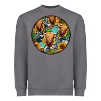 Storm Highland Cow Pattern Heavyweight Sweatshirt - Jasminsmagicworld