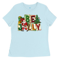 Baby Blue be jolly santa christmas Ladies Tee - FaDigitalArtStudio