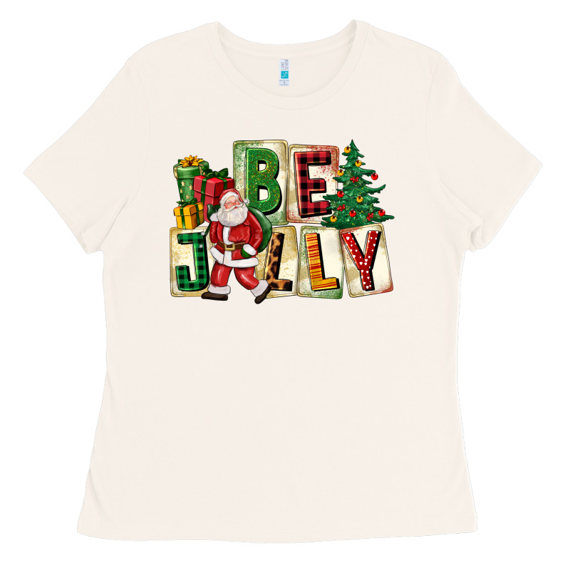 Be Jolly Santa Christmas Ladies Tee by FaDigitalArtStudio | Teevron