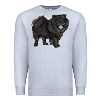 Heather Grey black chow chow Premium Sweatshirt - RanaPortraitStore