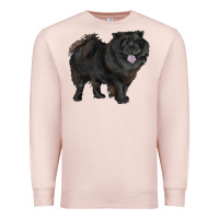 Pale Pink black chow chow Premium Sweatshirt - RanaPortraitStore