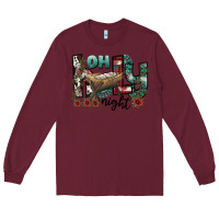 Burgundy oh holy night Long Sleeve Tee - CowhideDigitalArt