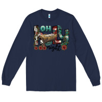 Navy oh holy night Long Sleeve Tee - CowhideDigitalArt