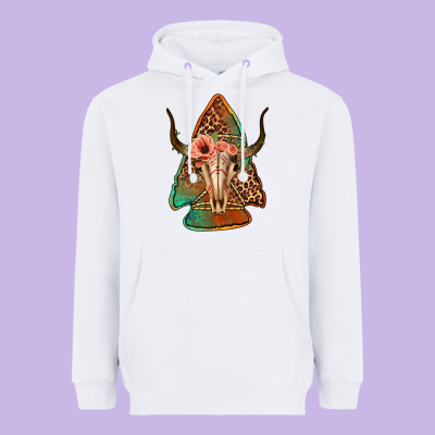 Bullskull Arrowhead Heavyweight Hoodie Designed By Jasminsmagicworld
