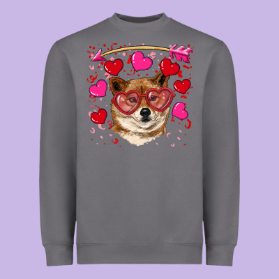 Valentine's Shiba Inu Heavyweight Sweatshirt Designed By Ranaportraitstore
