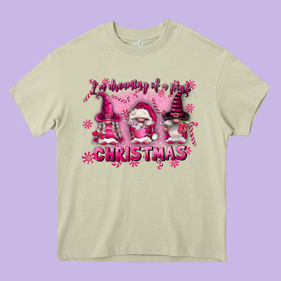 I'm Dreaming Of A Pink Christmas Heavy Core Tee Designed By Fadigitalartstudio