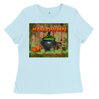 Baby Blue halloween tumbler Ladies Tee - BundleAndBundleShop