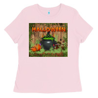 Bubblegum Pink halloween tumbler Ladies Tee - BundleAndBundleShop