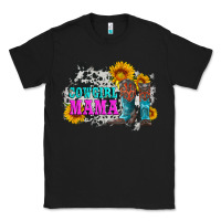 Black cowgirl mama with boots and sunflowers and cowhide Classic Tee - Artiststas