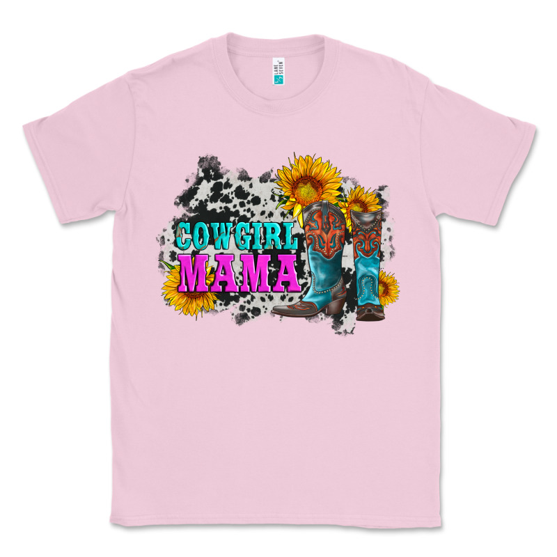 Cowgirl Mama With Boots And Sunflowers And Cowhide Classic Tee by Artiststas | Teevron