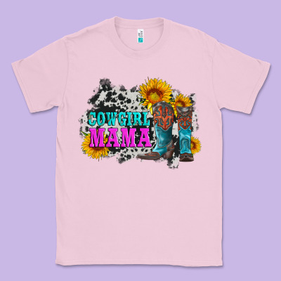 Cowgirl Mama With Boots And Sunflowers And Cowhide Classic Tee Designed By Artiststas