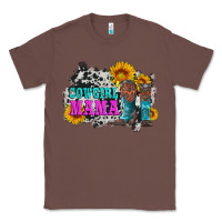 Chestnut cowgirl mama with boots and sunflowers and cowhide Classic Tee - Artiststas