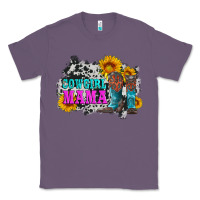 Lavender cowgirl mama with boots and sunflowers and cowhide Classic Tee - Artiststas