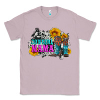 Lilac cowgirl mama with boots and sunflowers and cowhide Classic Tee - Artiststas