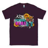 Plum cowgirl mama with boots and sunflowers and cowhide Classic Tee - Artiststas
