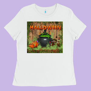 Halloween Tumbler Ladies Tee Designed By Bundleandbundleshop