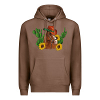 Western Horse Cowboy Hat Cactus Sunflowers Premium Hoodie | Teevron