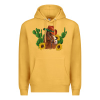 Mustard western horse cowboy hat cactus sunflowers Premium Hoodie - Artiststas