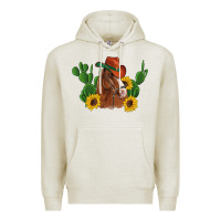 Oatmeal Heather western horse cowboy hat cactus sunflowers Premium Hoodie - Artiststas