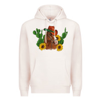 Pale Pink western horse cowboy hat cactus sunflowers Premium Hoodie - Artiststas