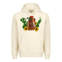 Sandshell western horse cowboy hat cactus sunflowers Premium Hoodie - Artiststas