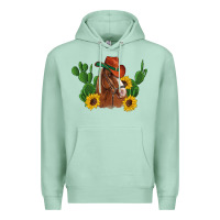 Seafoam western horse cowboy hat cactus sunflowers Premium Hoodie - Artiststas