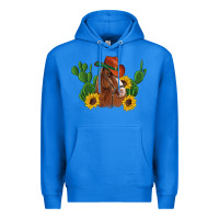 True Royal western horse cowboy hat cactus sunflowers Premium Hoodie - Artiststas