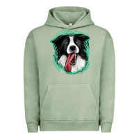 Pigment Oil Green border collie Urban Hoodie - Jasminsmagicworld