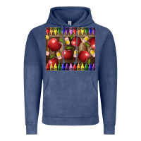 Vintage Denim Crayons And Apples Vintage Hoodie - LillyAllenDesigns