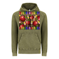 Vintage Olive Crayons And Apples Vintage Hoodie - LillyAllenDesigns