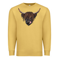 Antique Gold Black highland cow Premium Sweatshirt - RanaPortraitStore