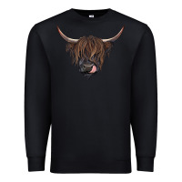 Black Black highland cow Premium Sweatshirt - RanaPortraitStore