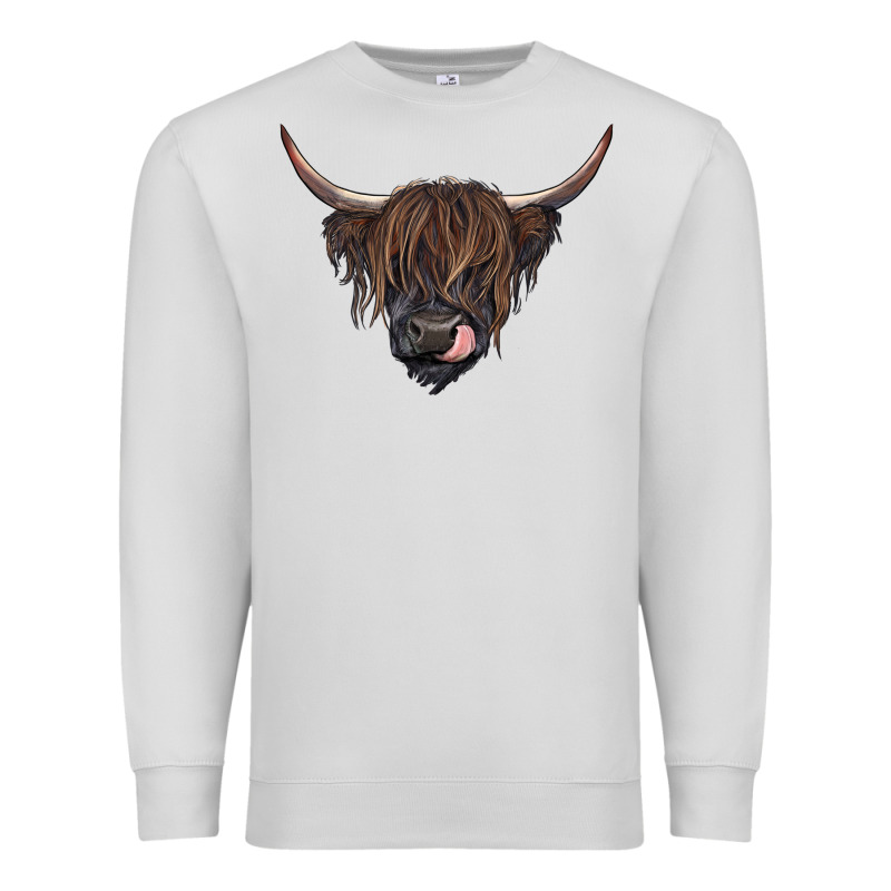 Black Highland Cow Premium Sweatshirt by RanaPortraitStore | Teevron