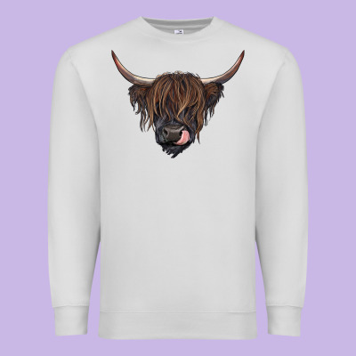 Black Highland Cow Premium Sweatshirt Designed By Ranaportraitstore