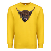 Lemon Black highland cow Premium Sweatshirt - RanaPortraitStore
