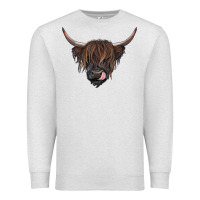 Oatmeal Heather Black highland cow Premium Sweatshirt - RanaPortraitStore