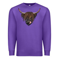 Purple Black highland cow Premium Sweatshirt - RanaPortraitStore