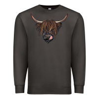 Smoke Black highland cow Premium Sweatshirt - RanaPortraitStore